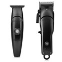StyleCraft Protégé Professional Supercharged Low Noise Cordless Hair Clipper and Trimmer Combo Set - Black