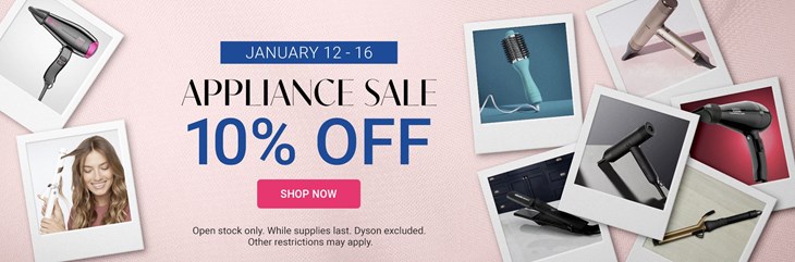 Appliance Sale: 10% Off (1/12–1/16)