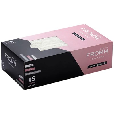 Fromm Clear Powder-Free Vinyl Gloves - 100 ct Small