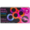 Framar Pink Paws Nitrile Gloves - Medium 100 ct.