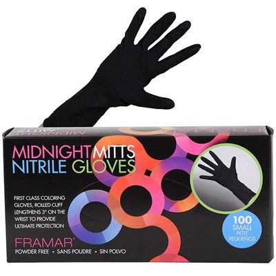 Framar Midnight Mitts Nitrile Gloves 100 ct. Small