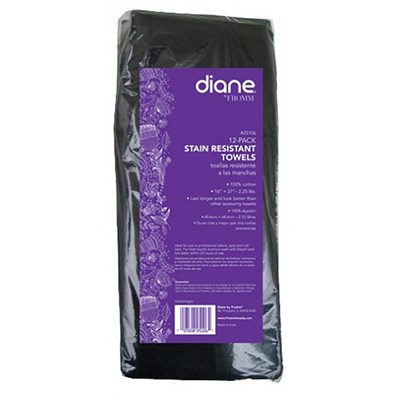 Diane Stain Resistant Towels- Black 16 inch x 27 inch 12 pk.