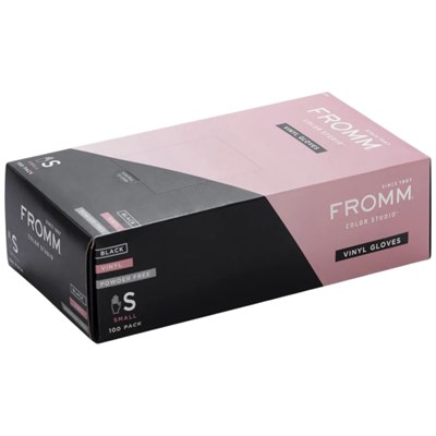 Fromm Black Powder-Free Vinyl Gloves - 100 ct. Small