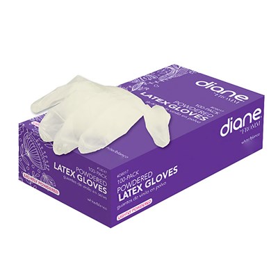 Diane Powdered Latex Gloves - 100 ct Medium