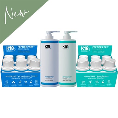 K18 PEPTIDE PREP shampoo back bar & retail set 10 pc.