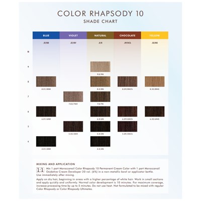 MOROCCANOIL COLOR RHAPSODY 10 Shade Chart
