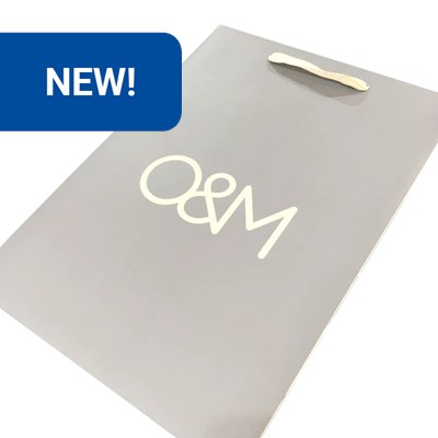 O&M Large Grey Bag - Ribbon Handle